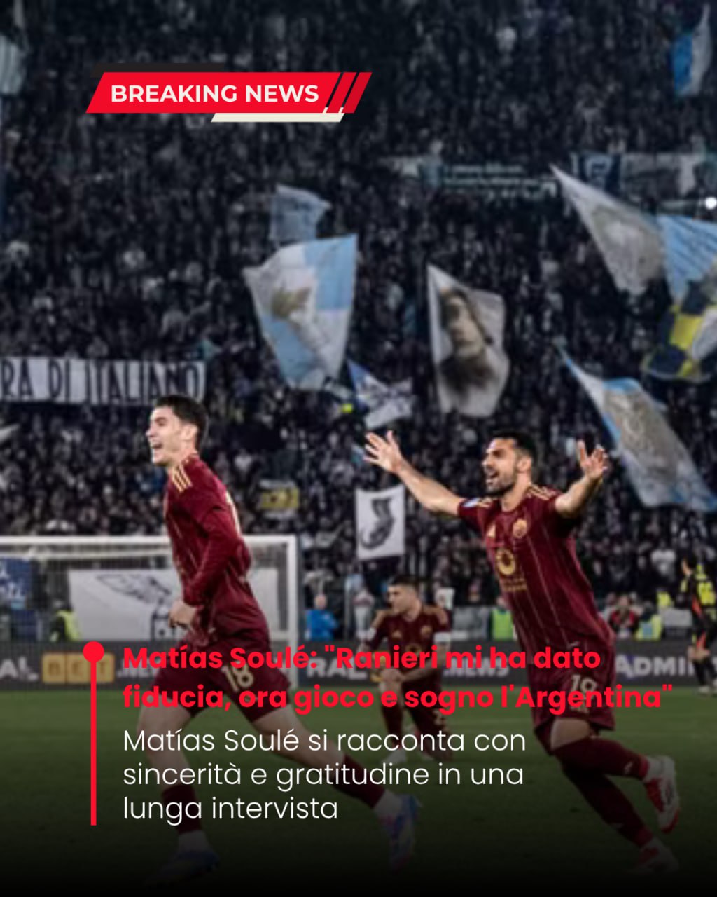 Matías Soulé: “Ranieri mi ha dato fiducia, ora gioco e sogno l’Argentina”